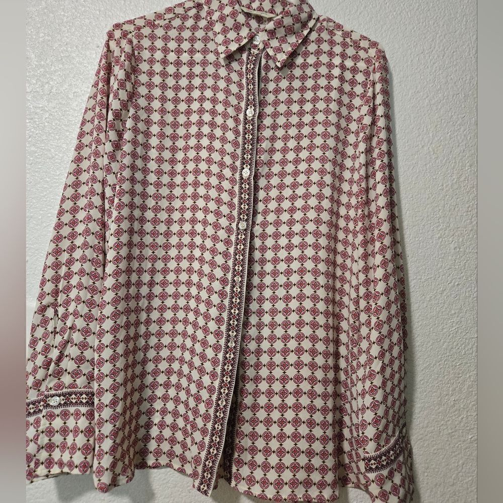 Max Studio Pink and Cream Geometric Jacket